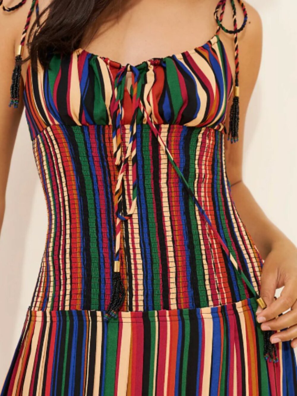 NWT FARM Rio Pipa Stripes Midi Dress - Picture 5 of 6